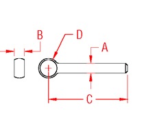 Rod End Blank Line Drawing